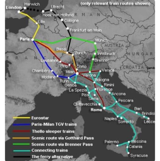 Map of Italy and our stone's journey
